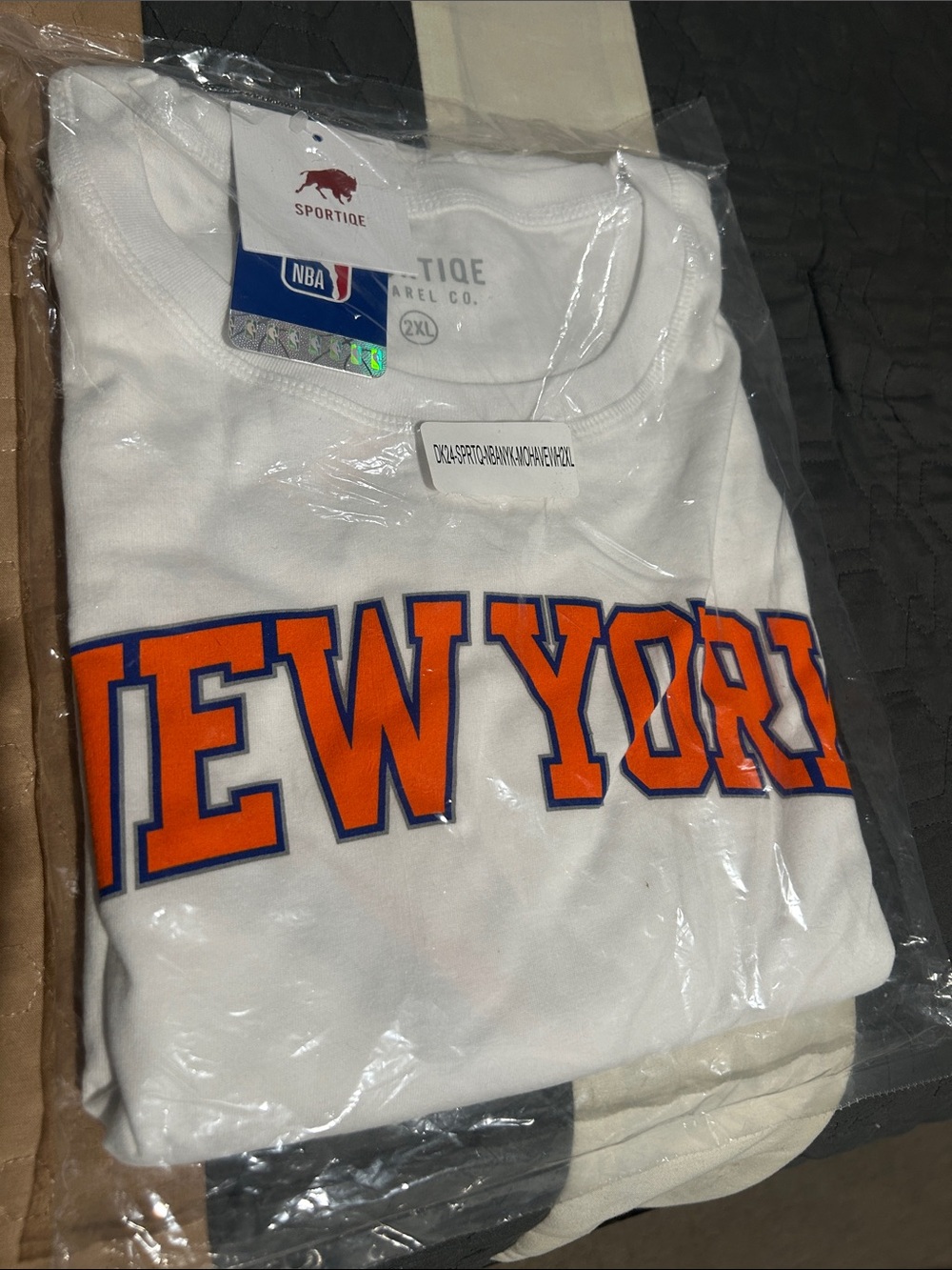 Skechers White Short Sleeve Tee with Orange and Blue "NEW YORK" Print